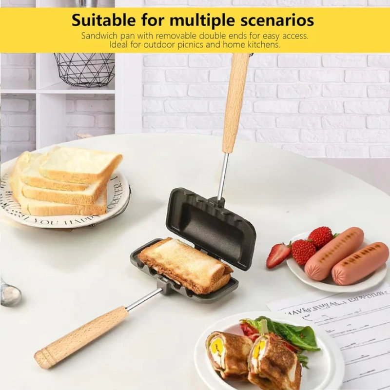Sandwich Maker Pan: Non-Stick Double-Sided Toast Mold
