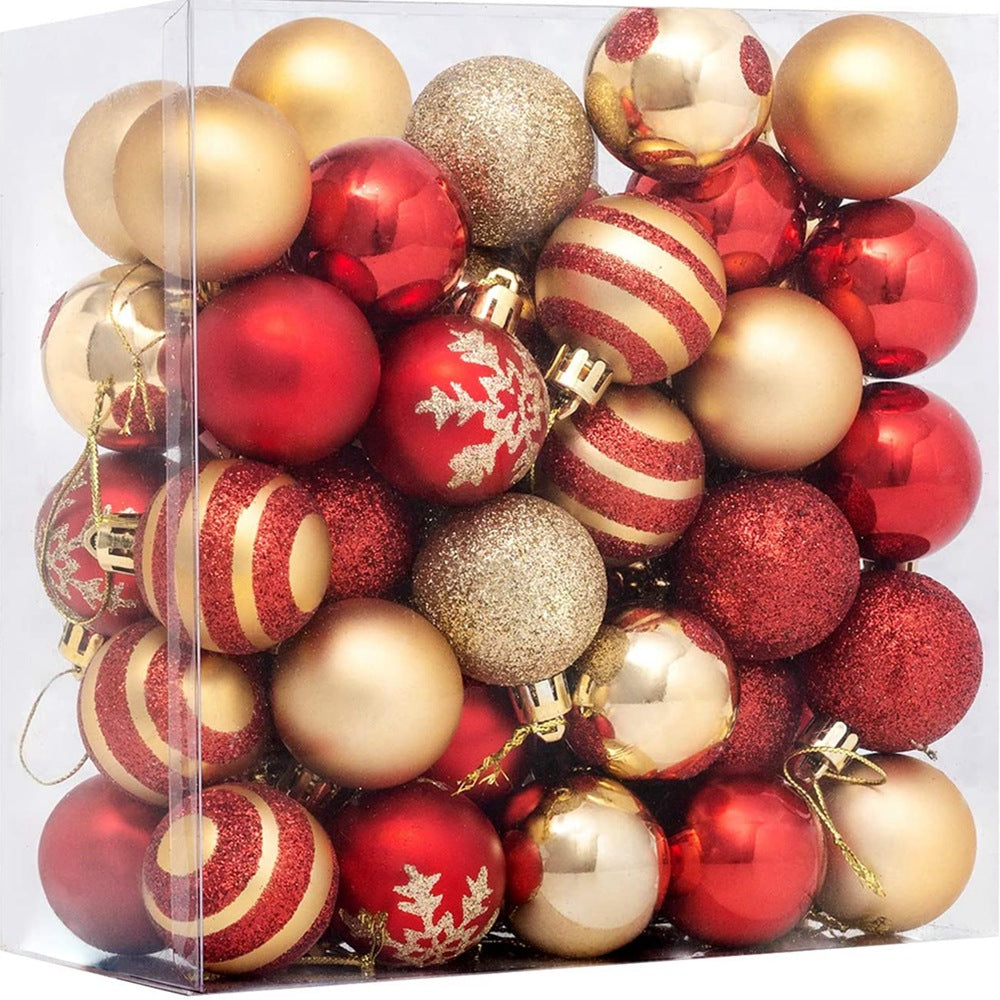 ๐ 50Pcs Hand-Painted Electroplated Christmas Balls โ Holiday Tree Ornaments