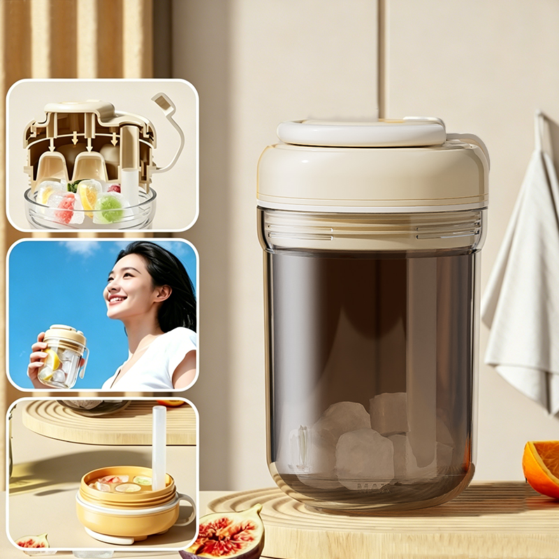 ChillFlow · 3-in-1 Press-and-Release Ice Maker Tumbler