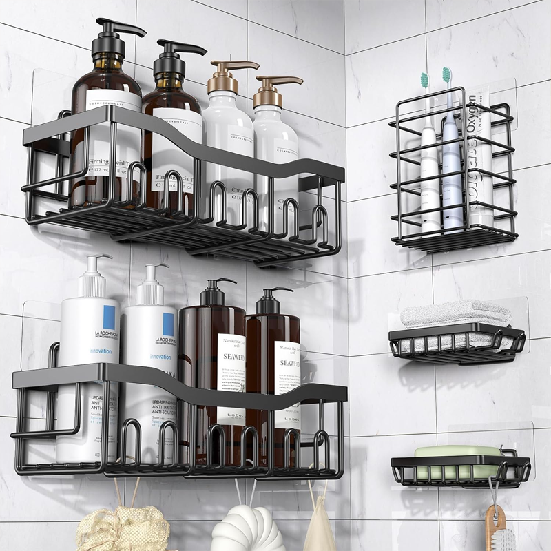 Bathroom Storage Set – No-Drill Installation & Strong Load Capacity