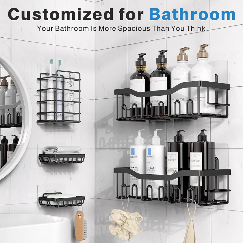 Bathroom Storage Set – No-Drill Installation & Strong Load Capacity