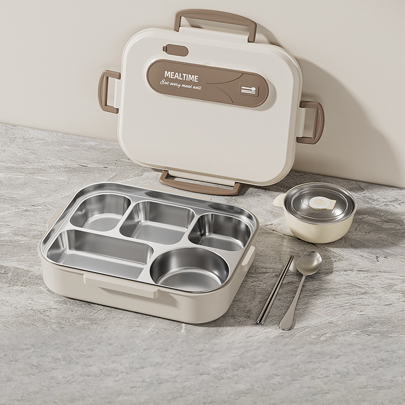 316 Stainless Steel Large-Capacity Lunch Box with Soup Bowl – Microwave Safe