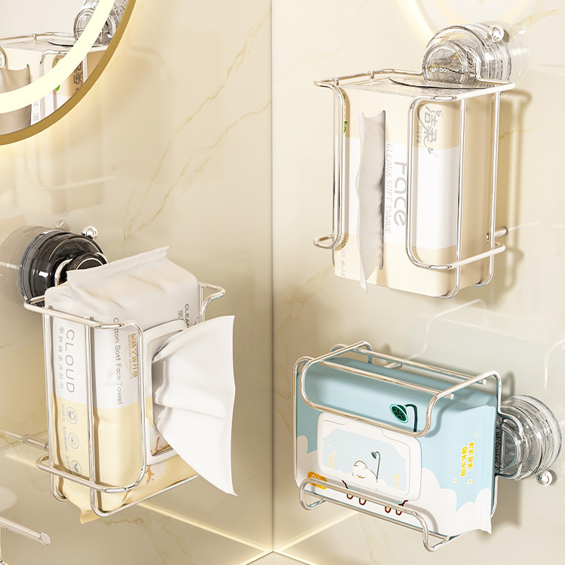 Stainless Steel Suction Paper Towel Holder – Strong Load Bearing