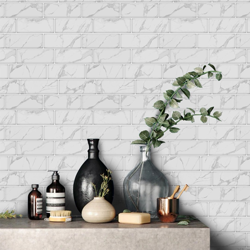 Tile-Look Peel & Stick Wallpaper - Waterproof & Stain-Resistant