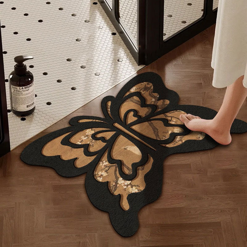Vintage Butterfly Absorbent Mat – Quick Dry & Non-Slip