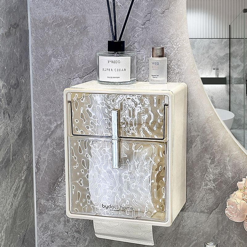 Wall-Mounted Tissue Box – No-Drill Installation & Large Capacity