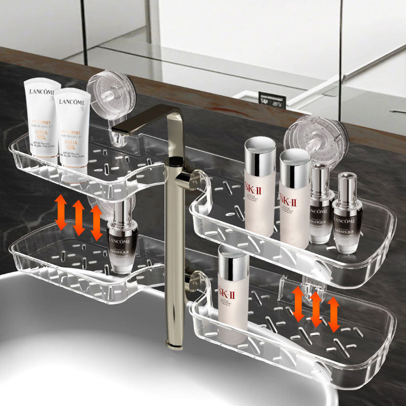Acrylic Suction Faucet Organizer – Space-Saving & Efficient Drainage