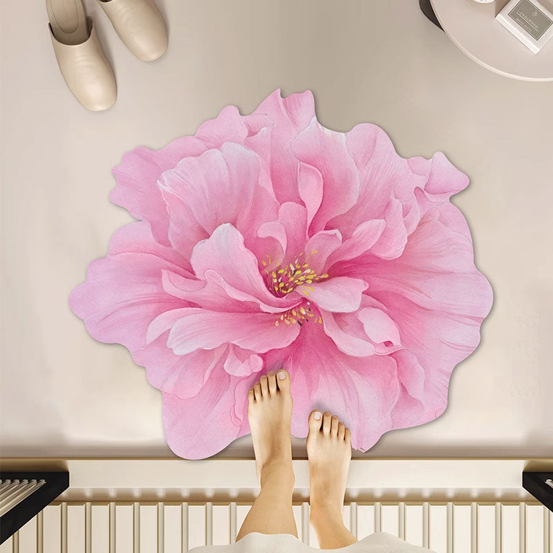 3D Floral Non-Slip Absorbent Mat – Soft & Comfortable