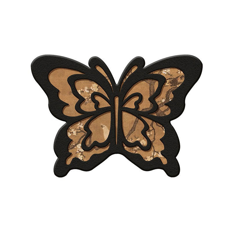 Vintage Butterfly Absorbent Mat – Quick Dry & Non-Slip