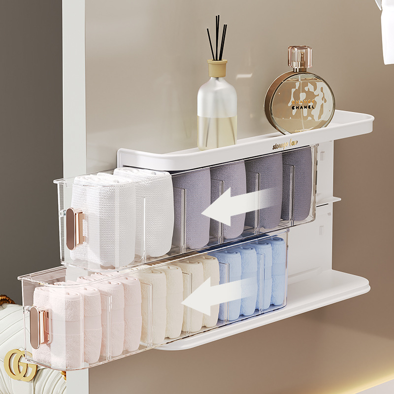 Underwear Storage Box - No-Drill Installation, Divided Compartments