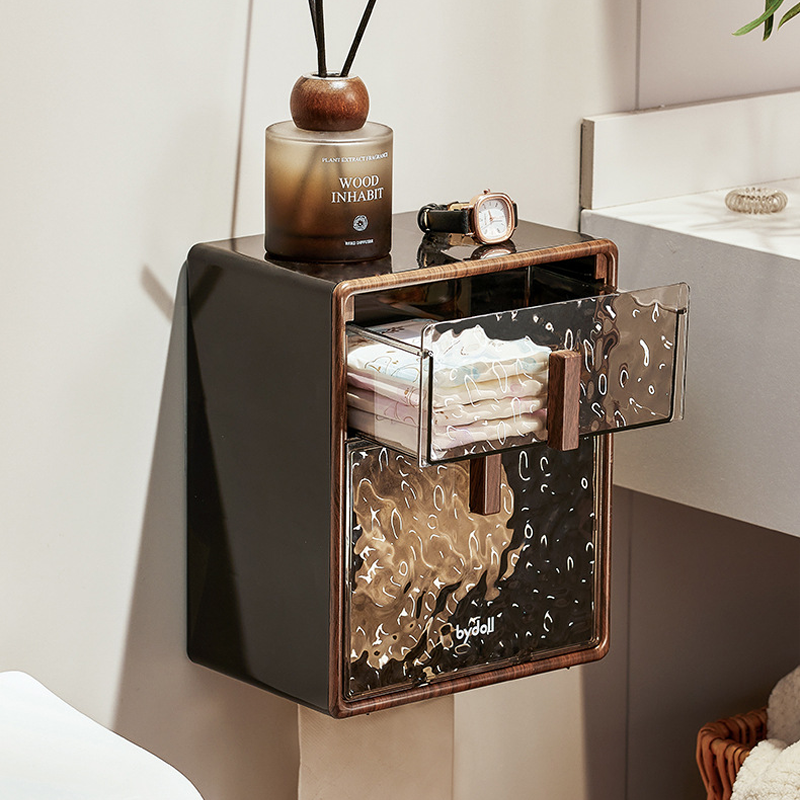 Wall-Mounted Tissue Box – No-Drill Installation & Large Capacity