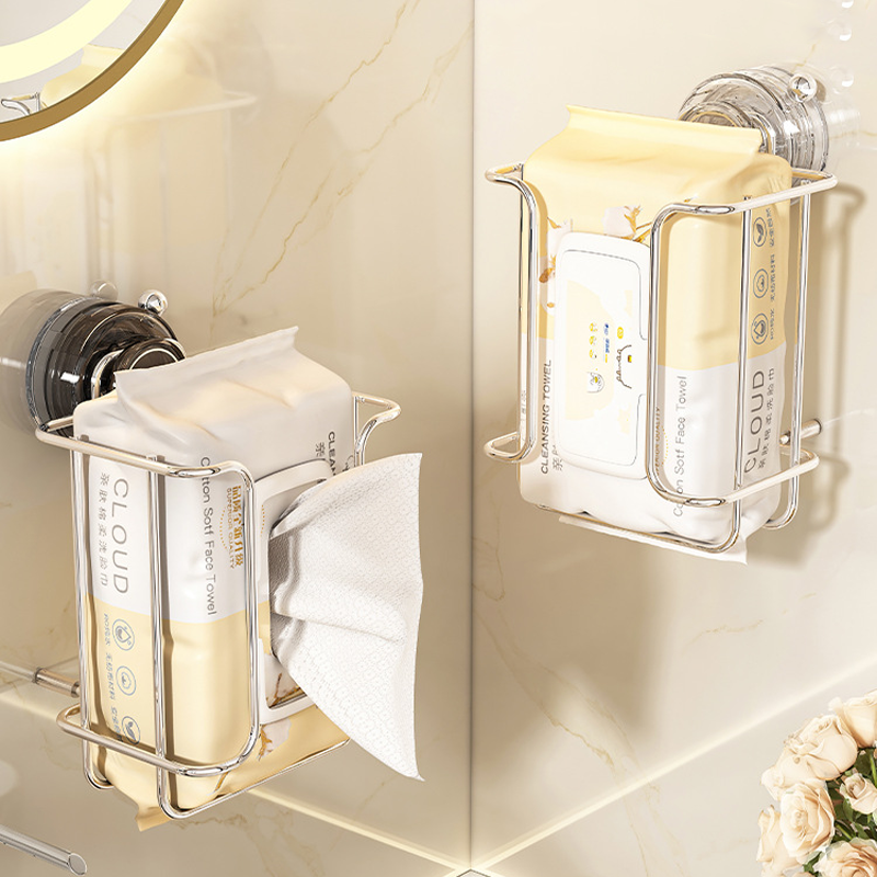 Stainless Steel Suction Paper Towel Holder – Strong Load Bearing
