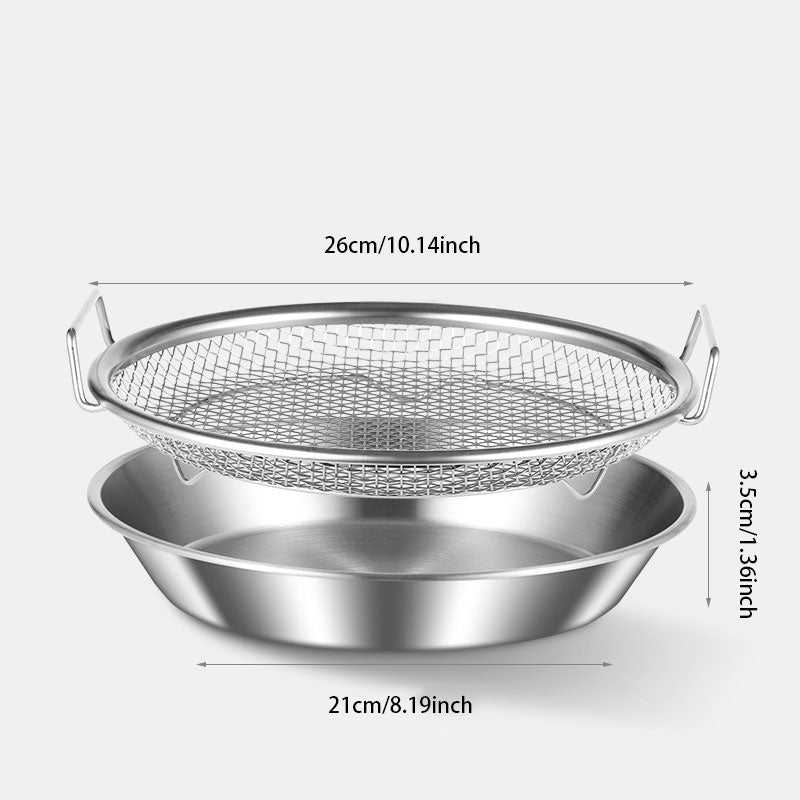 Stainless Steel Oil Strainer Tray – Dual-Handle Design for Easy Lifting