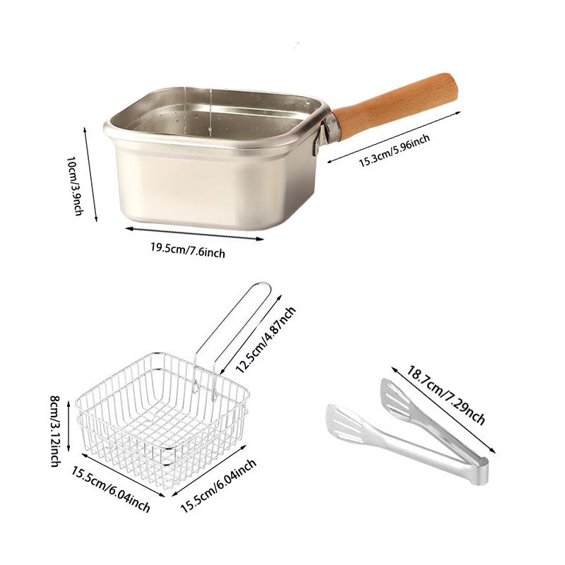 Multi-Function Stainless Steel Deep Fryer – Heat-Resistant, Quick Drainage, Durable
