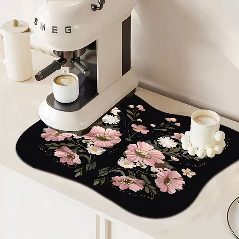 Floral Butterfly Diatomite Mat – Quick Drying & Non-Slip