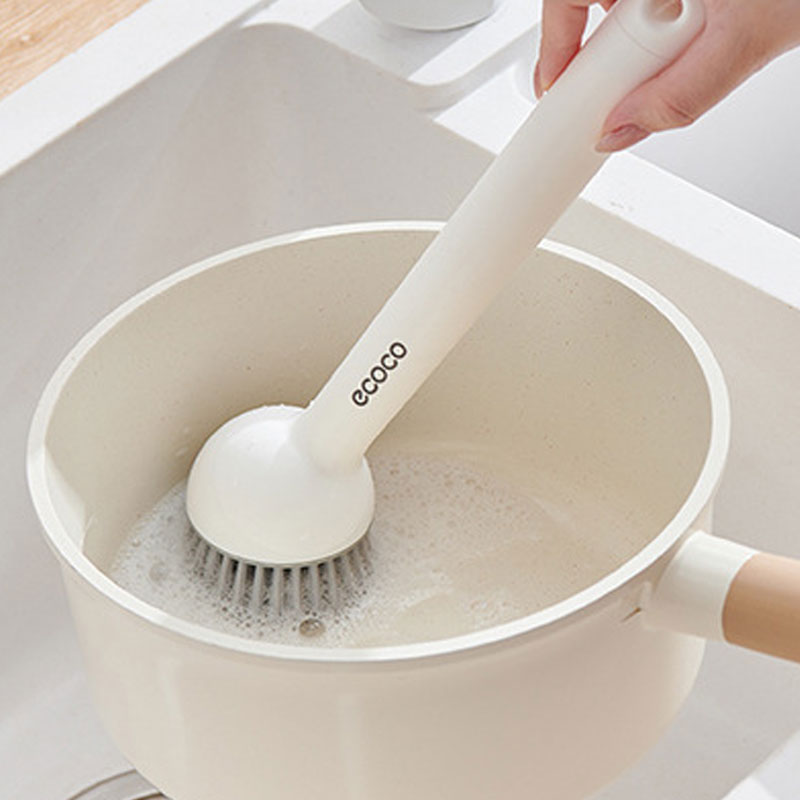 Rotating Long-Handle Pan Brush – Non-Stick & Scratch-Free