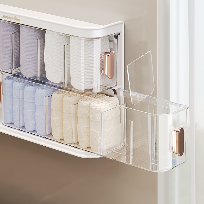 Underwear Storage Box - No-Drill Installation, Divided Compartments