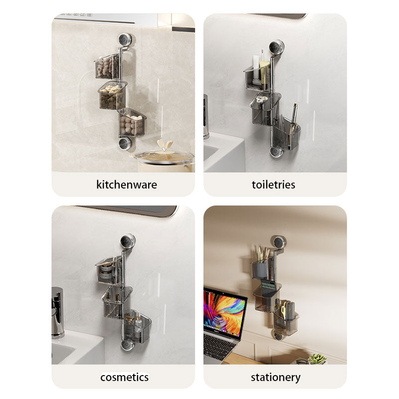 Wall-Mounted 3-in-1 Suction Storage Box – 180° Rotation