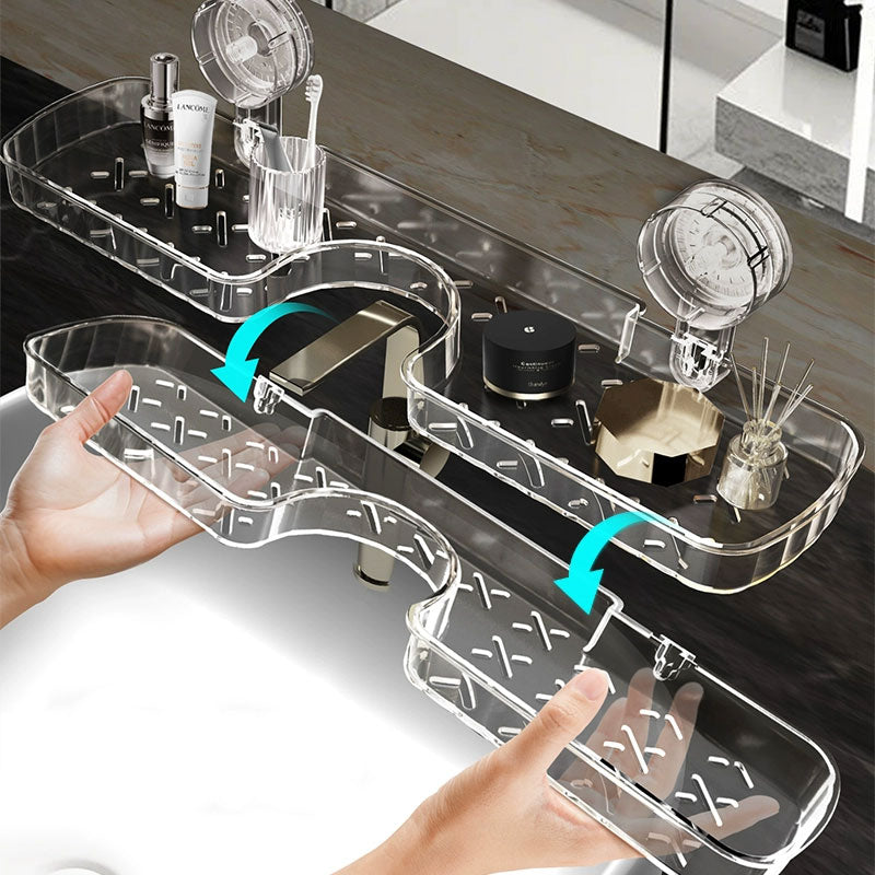 Acrylic Suction Faucet Organizer – Space-Saving & Efficient Drainage