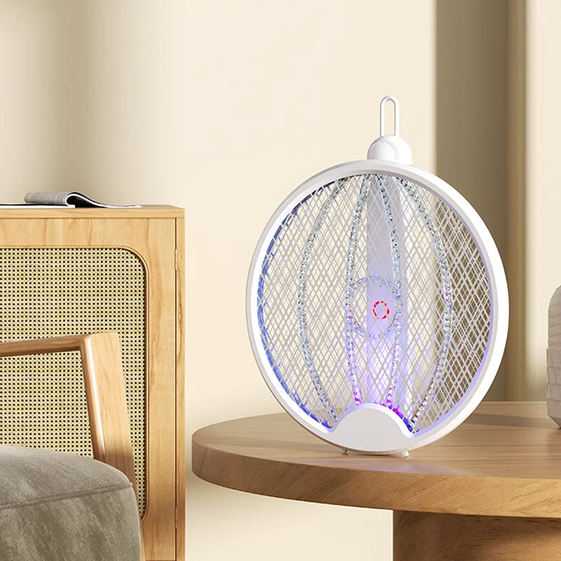 3-in-1 Foldable Electric Mosquito Swatter: Dual Switch Design & Rechargeable