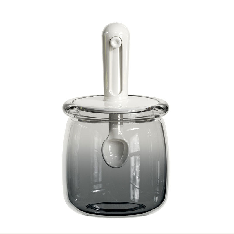 Telescopic Sealed Condiment Jar: One-Piece Lid & Scoop Design