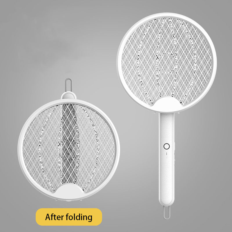 3-in-1 Foldable Electric Mosquito Swatter: Dual Switch Design & Rechargeable