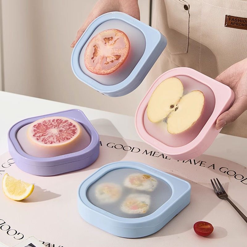 Macaron High-Elasticity Silicone Food Storage Box – Airtight & Leakproof