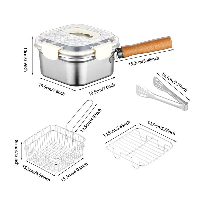 Multi-Function Stainless Steel Deep Fryer – Heat-Resistant, Quick Drainage, Durable