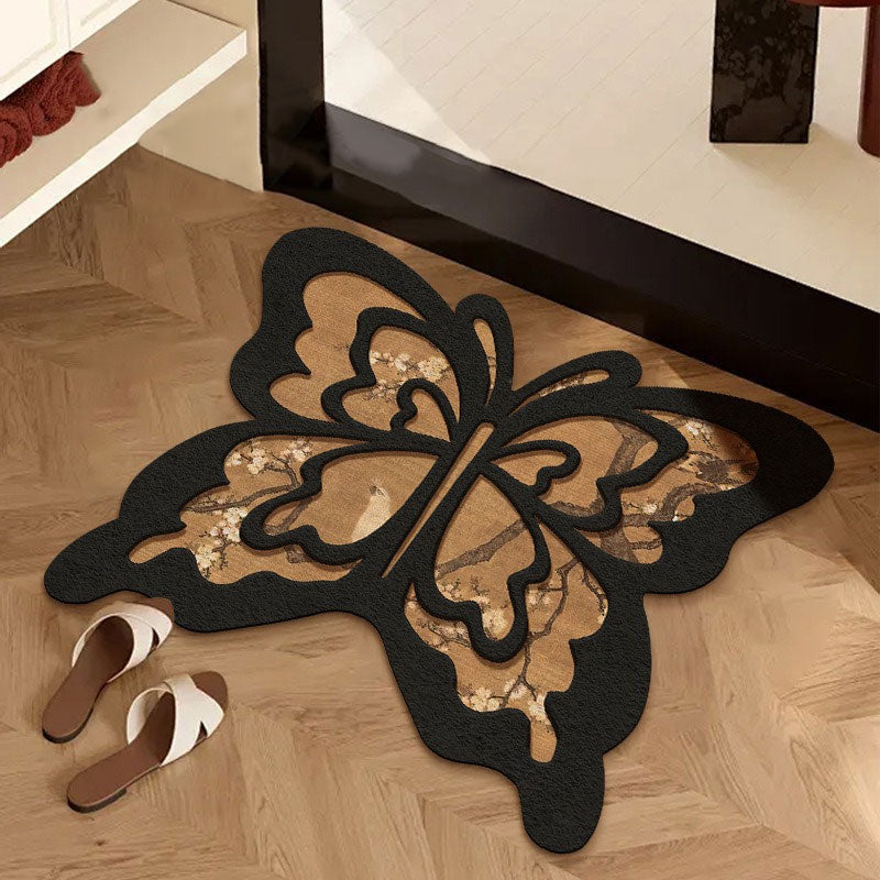 Vintage Butterfly Absorbent Mat – Quick Dry & Non-Slip