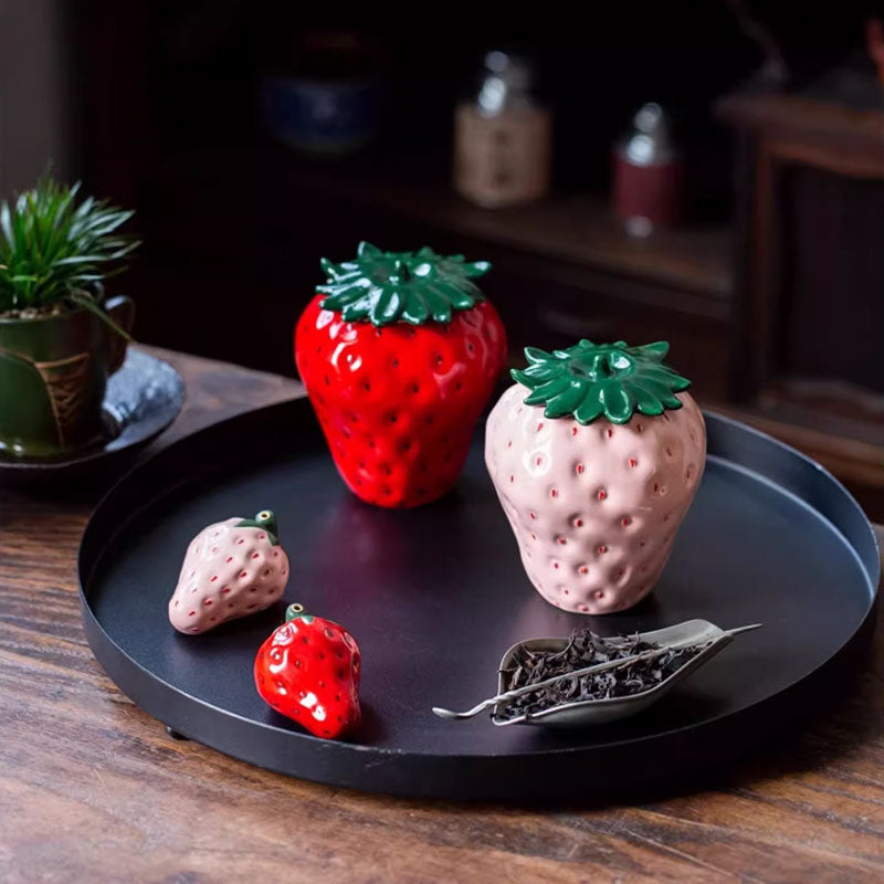 Creative Strawberry Ceramic Storage Jar – Sealed for Freshness