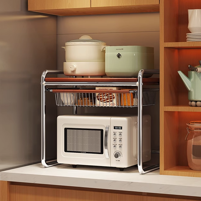 Microwave Storage Rack – Space-Saving Design, Durable Carbon Steel