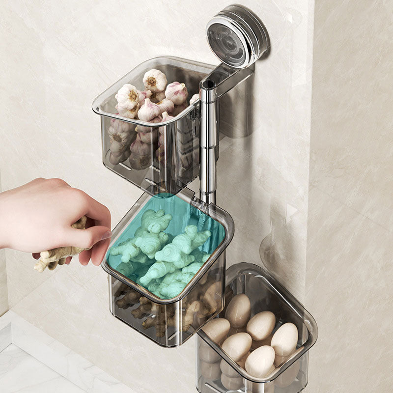 Wall-Mounted 3-in-1 Suction Storage Box – 180° Rotation