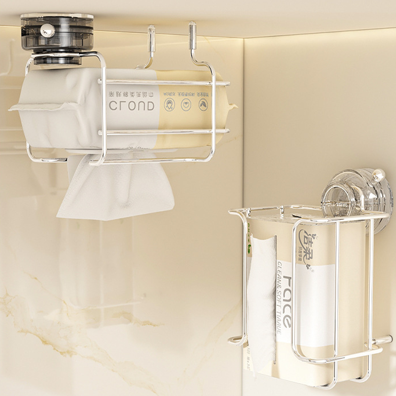 Stainless Steel Suction Paper Towel Holder – Strong Load Bearing