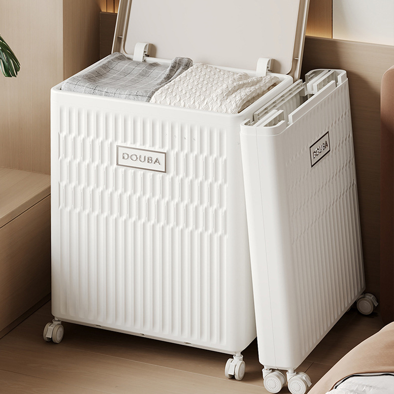 Foldable Wheeled Storage Box - 100L Large Capacity, Flip-Top Design