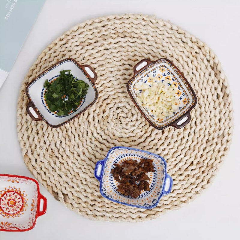 ArtNest Bohemian Double-Handled Sauce Bowl – Elegant & Easy Use