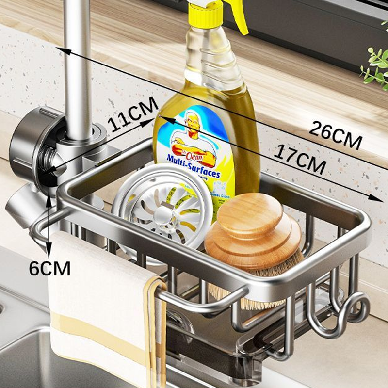 Faucet Storage Rack - With Drip Tray, Strong Load-Bearing