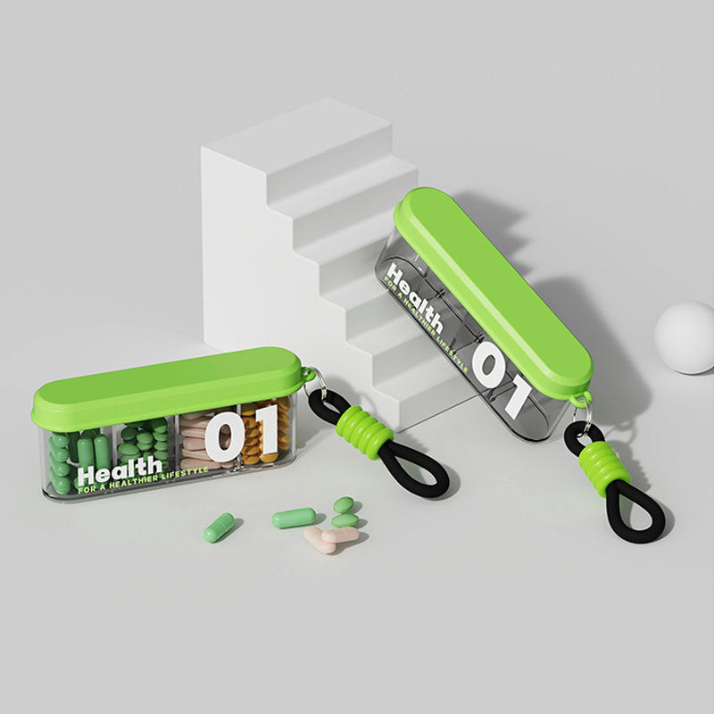 Portable Strip-Shaped Pill Box – Snap-Lock Design