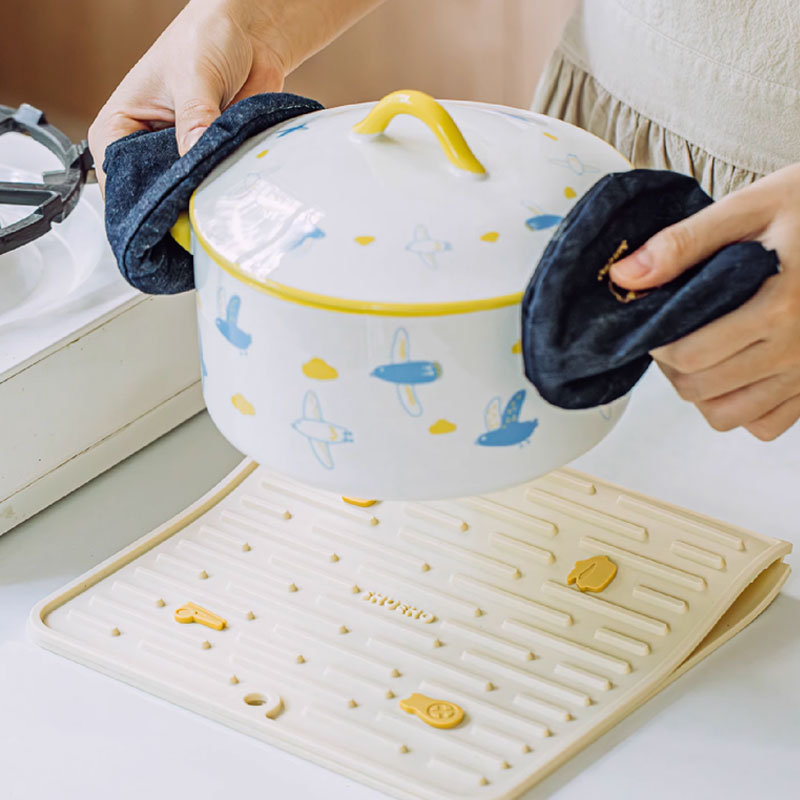 Kitchen Counter Heat-Resistant Draining Mat – Non-Slip & Easy to Clean