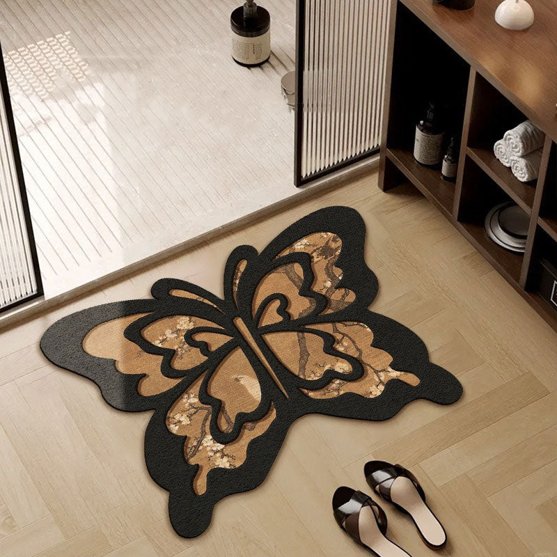 Vintage Butterfly Absorbent Mat – Quick Dry & Non-Slip