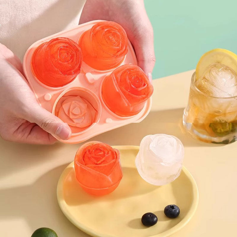 Silicone Rose-Shaped Ice Ball Mold – Reusable & Effortless Release