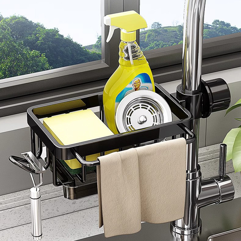 Faucet Storage Rack - With Drip Tray, Strong Load-Bearing