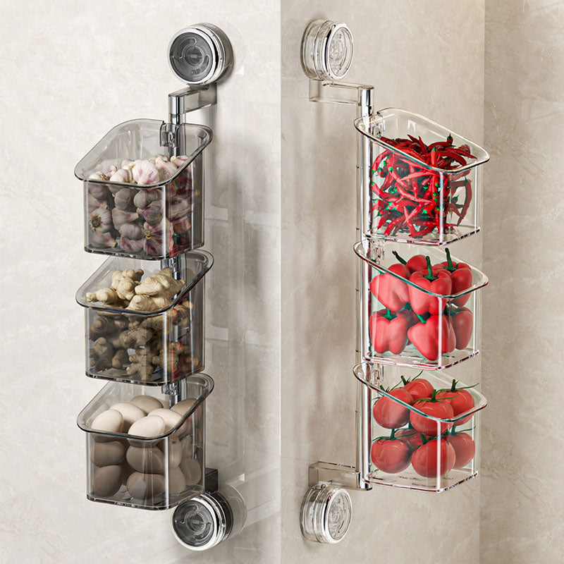 Wall-Mounted 3-in-1 Suction Storage Box – 180° Rotation