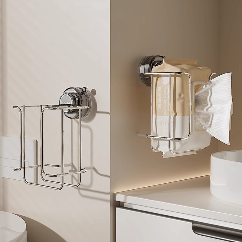 Stainless Steel Suction Paper Towel Holder – Strong Load Bearing