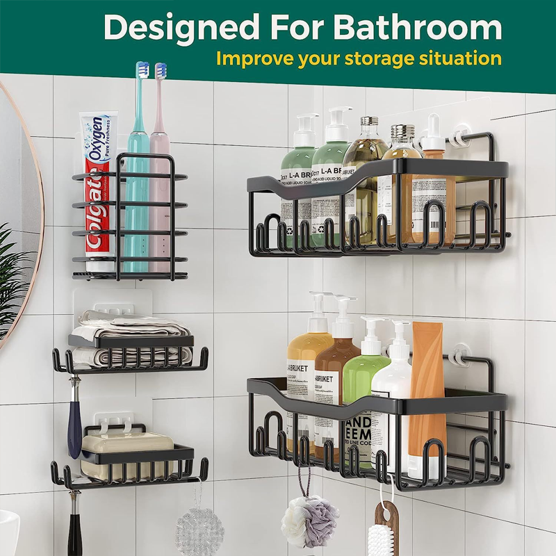 Bathroom Storage Set – No-Drill Installation & Strong Load Capacity