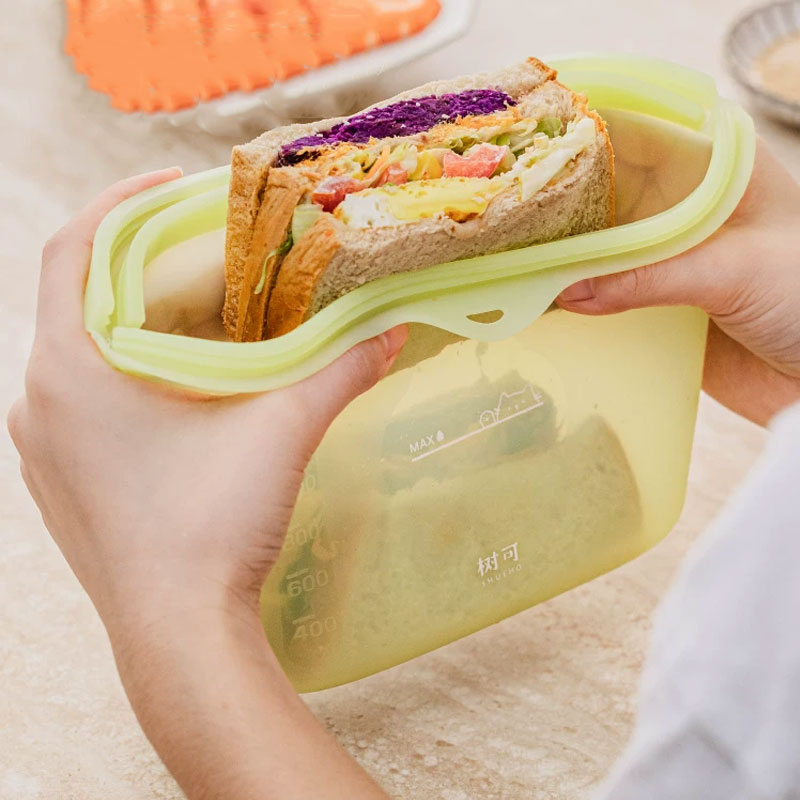 Reusable Silicone Food Storage Bag & Lunch Box: Leak-Proof, Heat & Cold Resistant