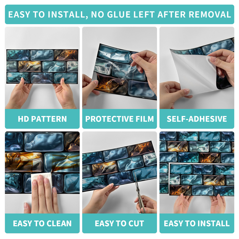 Crystal Mosaic Self-Adhesive Wallpaper - Waterproof & Stain-Resistant