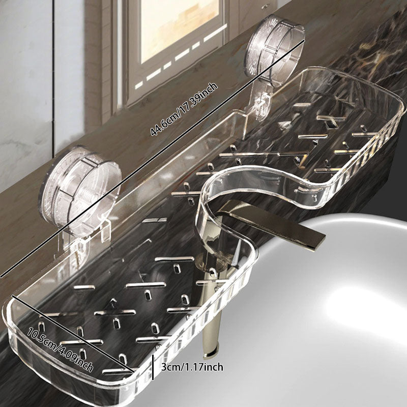 Acrylic Suction Faucet Organizer – Space-Saving & Efficient Drainage