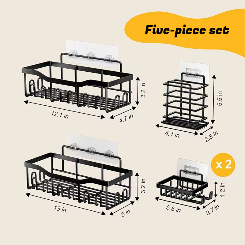 Bathroom Storage Set – No-Drill Installation & Strong Load Capacity