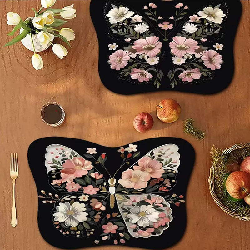 Floral Butterfly Diatomite Mat – Quick Drying & Non-Slip