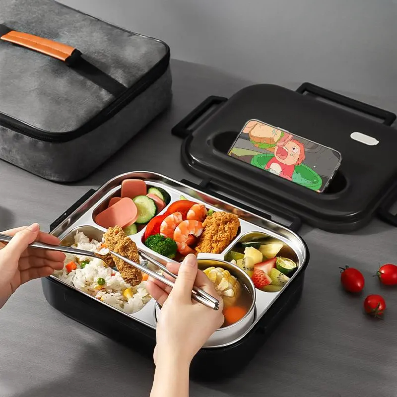 316 Stainless Steel Large-Capacity Lunch Box with Soup Bowl – Microwave Safe